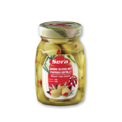 Sera - Grüne Oliven mit Paprika gefüllt - 190g