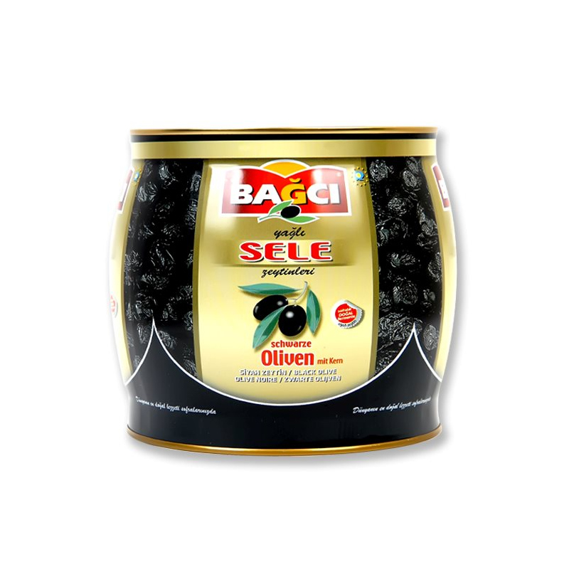 Bagci - Geölte Schwarze Oliven mit Kern - 1500g