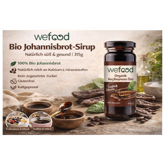 Wefood Bio Johannisbrot‑Extrakt – natürliches Süßungsmittel aus 100% Bio‑Johannisbrot